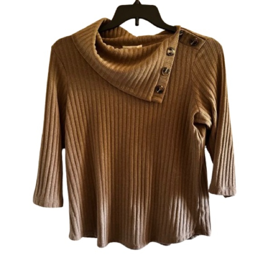 Parallel Skies Asymmetrical Button Sweater XL | Minimalist Chic